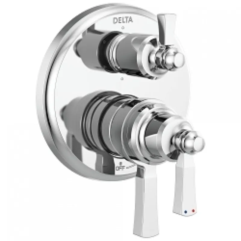 Delta T27956 Dorval: Traditional 2-Handle Monitor 17 Series Valve Trim with 6