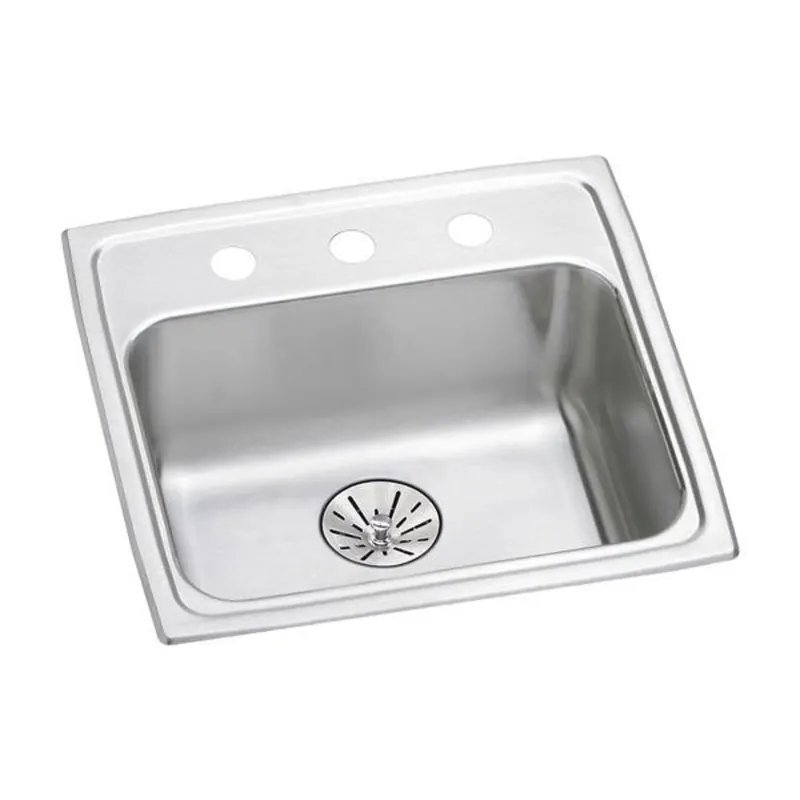 Elkay LRAD191965PD1 Lustertone Classic Stainless Steel 19-1/2 x 19 x 6-1/2 1-Hole Single Bowl Drop-in Sink