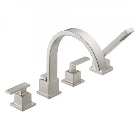 Delta T4753-SS Vero® Two Handle Roman Tub Faucet with Handshower in Stainless (Trim Only)