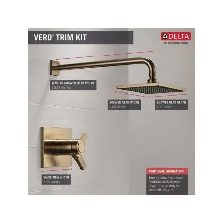 DELTA T17T253-CZ-WE Delta Vero: TempAssure 17T Series Shower Trim