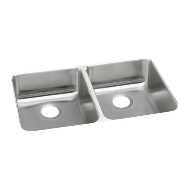 Elkay ELUHAD361855 Lustertone Classic Stainless Steel 35-3/4 x 18-1/2 x 5-3/8 Equal Double Bowl Undermount ADA Sink