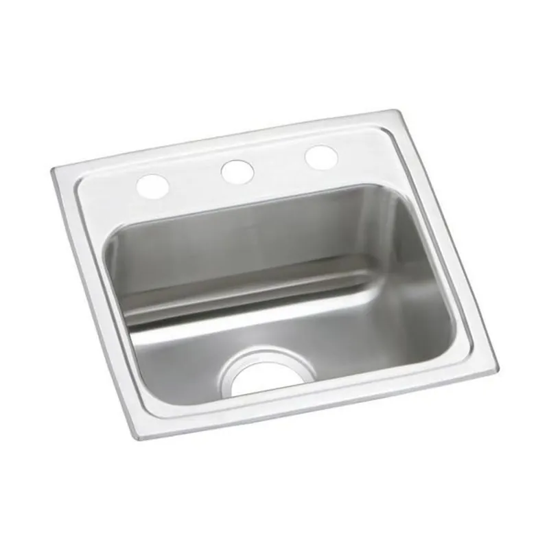 Elkay PSR17161 Celebrity Stainless Steel 17 x 16 x 7-1/8 1-Hole Single Bowl Drop-in Sink