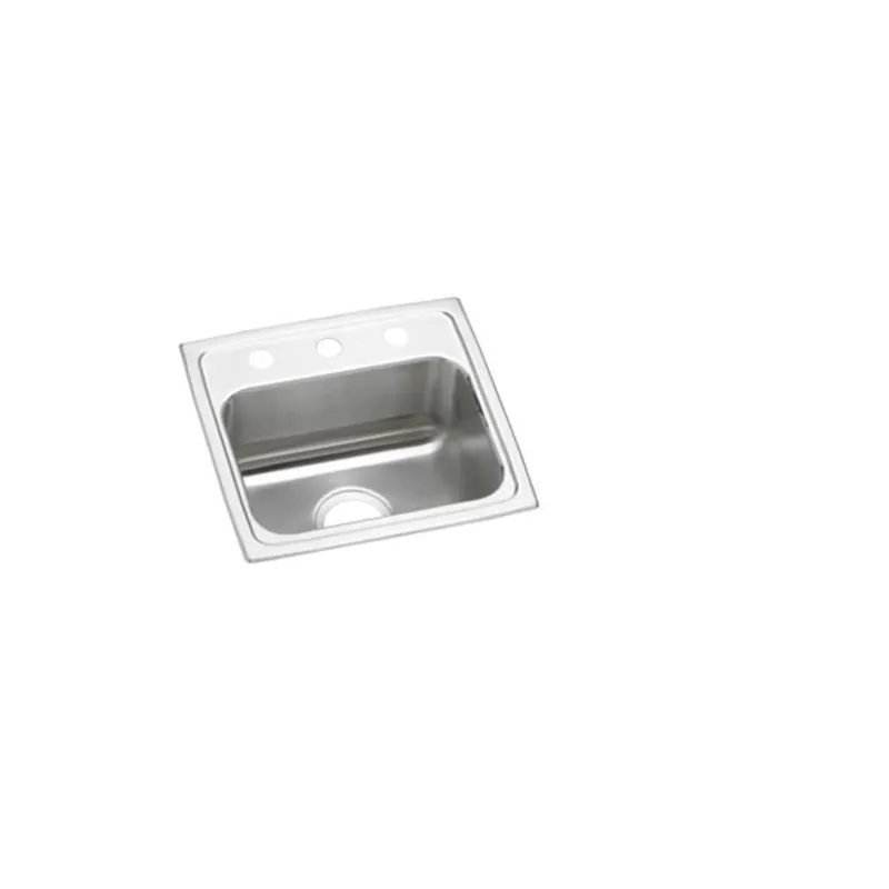 Elkay Lrad1716453 Lustertone Classic Stainless Steel 17 x 16 x 4-1/2 3-Hole Single Bowl Drop-in ADA Sink