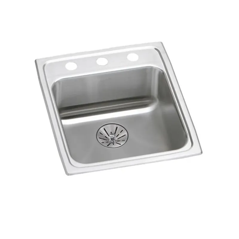 Elkay LRAD152265PD3 Lustertone Classic Stainless Steel 15 x 22 x 6-1/2 Single Bowl Drop-in ADA Sink with Perfect Drain