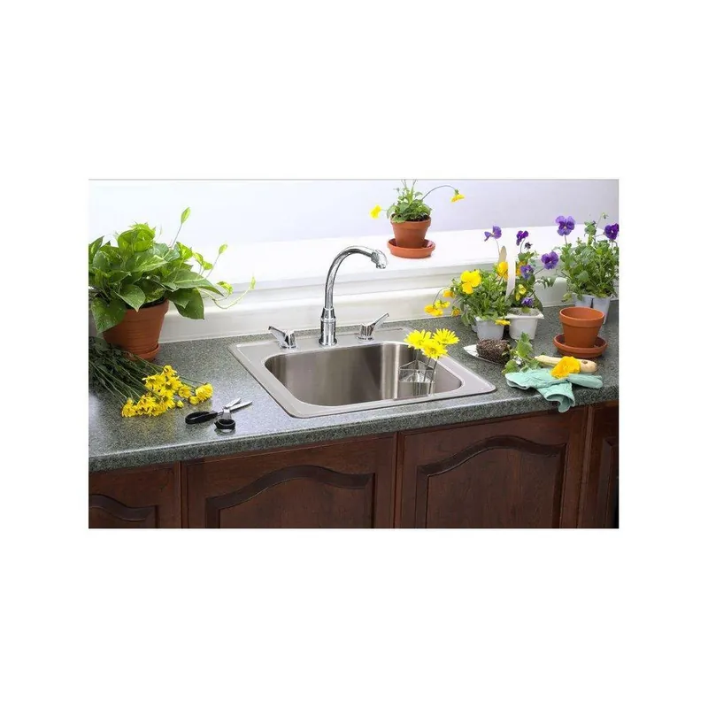 Elkay ESE2020101 Celebrity Stainless Steel 20 x 20 x 10-1/8 Single Bowl Drop-in Laundry Sink