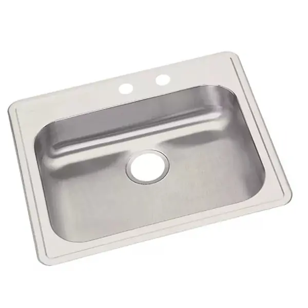 Elkay GE12521MR2 25X21 2H 1B Stainless Steel Drop In Kitchen Sink