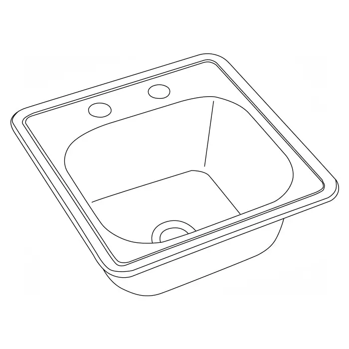 ELKAY SC1515BM2 SINK 15X15 BRASS MIRROR 2-HL SGL BOWL