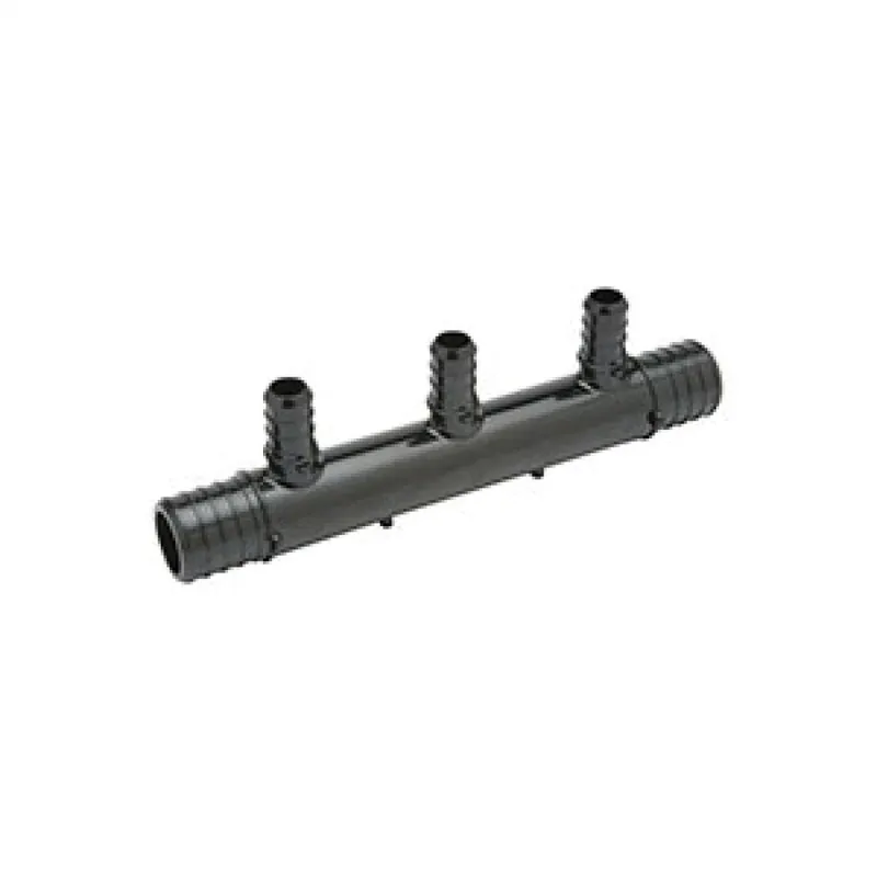 Zurn QPM553-3 Polymer Multi-port Tee - 1 1 PEX Crimp Inlet and Outlet w/ (3) 1/2 PEX