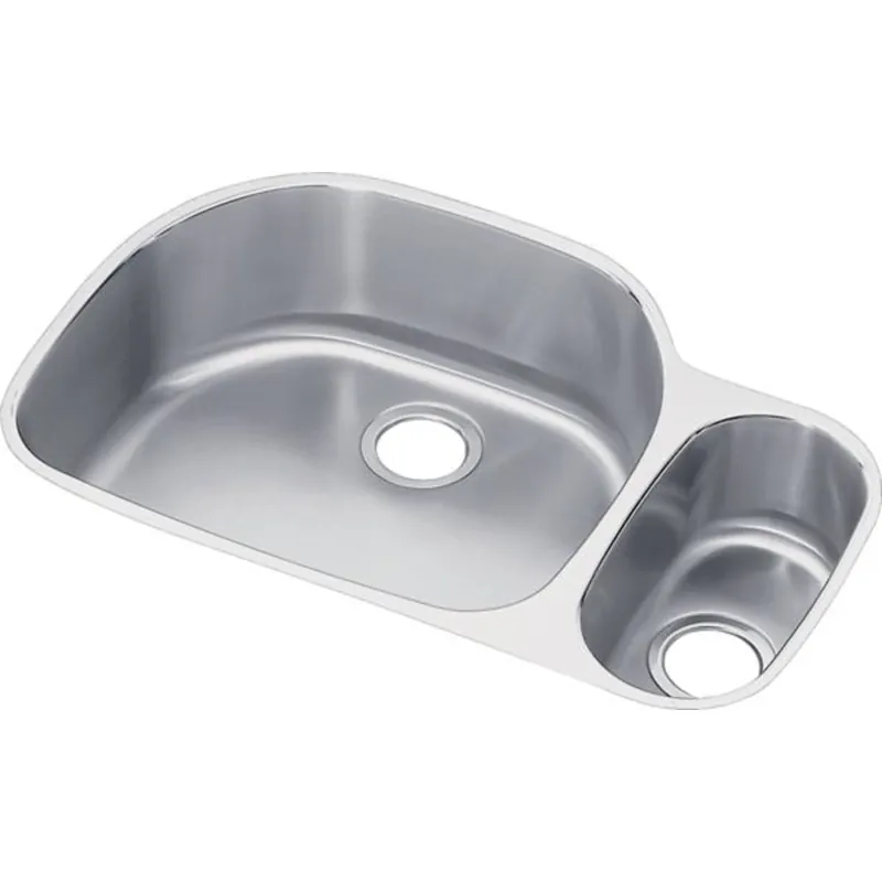 Elkay ELUH3221R Lustertone Classic Stainless Steel 31-1/2 x 21-1/8 x 7-1/2 Double Bowl Undermount Sink
