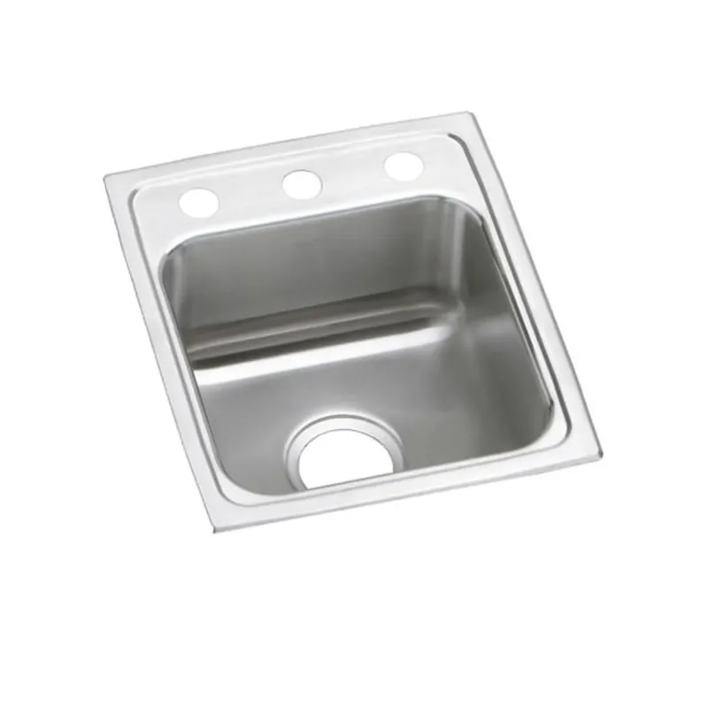 Elkay LRADQ1517501 Lustertone Classic Stainless Steel 15 x 17-1/2 x 5 1-Hole Single Bowl Drop-in ADA Sink with Quick-clip