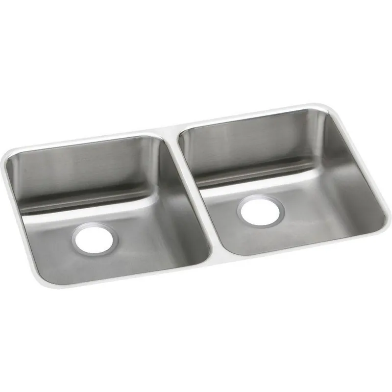 Elkay ELUHAD321655 Lustertone Classic Stainless Steel 31-3/4 x 16-1/2 x 5-3/8 Equal Double Bowl Undermount ADA Sink
