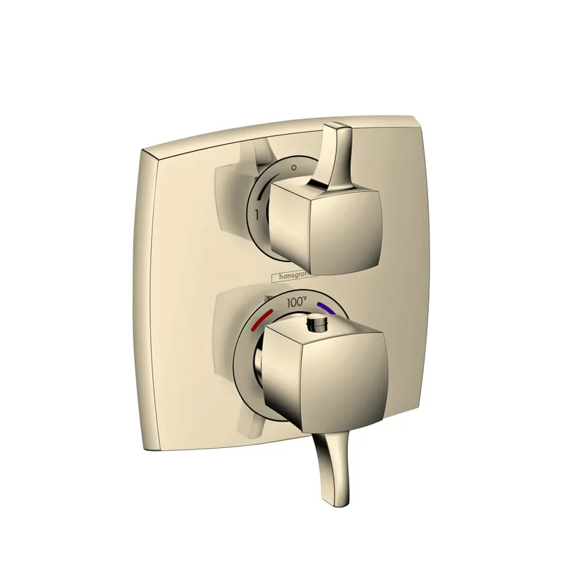 Hansgrohe 15727831 Ecostat Classic Thermostatic Trim with Volume Control Square Polished Nickel