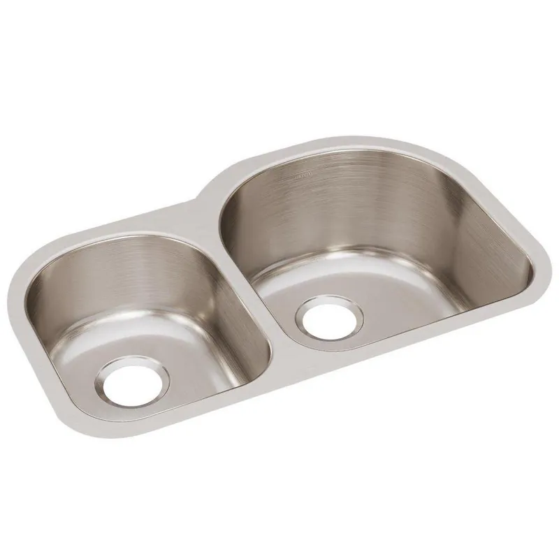 Elkay ELUH311910L Lustertone Classic Stainless Steel Double Bowl Undermount Sink