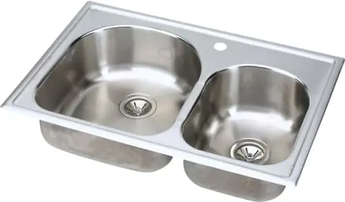 Elkay ECG332210R0 Sink 33X22 DBL BWL NHL 18GA TYP304 SS