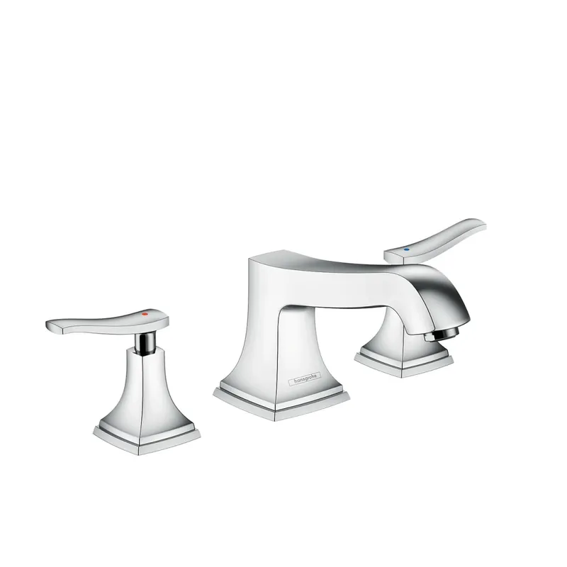 Hansgrohe 31428001 Metropol Classic 3-Hole Roman Tub Set Trim with Lever Handles in Chrome