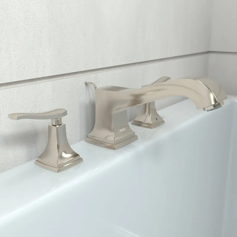 Hansgrohe 31428831 Metropol Classic 3-Hole Roman Tub Set Trim with Lever Handles in Polished Nickel
