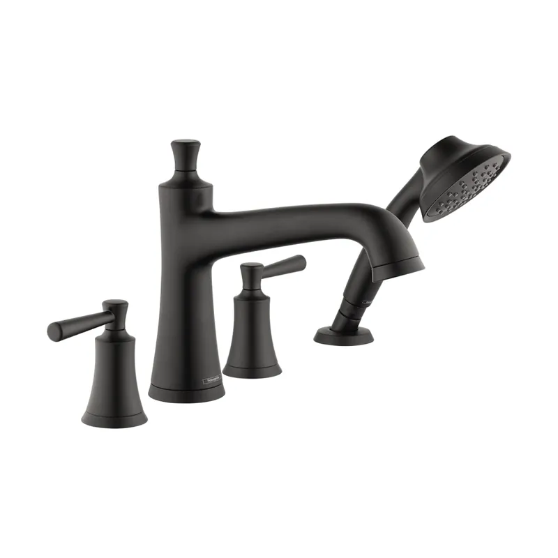 Hansgrohe 04777670 Joleena 4-Hole Roman Tub Set Trim with 1.75 GPM Handshower in Matte Black
