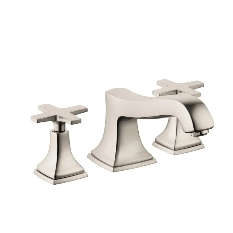 Hansgrohe 31430821 Metropol Classic 3-Hole Roman Tub Set Trim with Cross Handles in Brushed Nickel