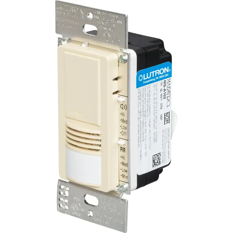 Lutron MS-A102-IV Maestro Dual Technology Occupancy Sensor Switch, Ivory