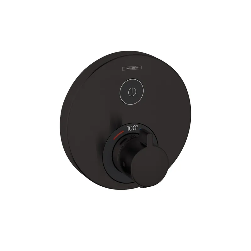 Hansgrohe 15744671 ShowerSelect S Thermostatic Trim for 1 Function, Round in Matte Black