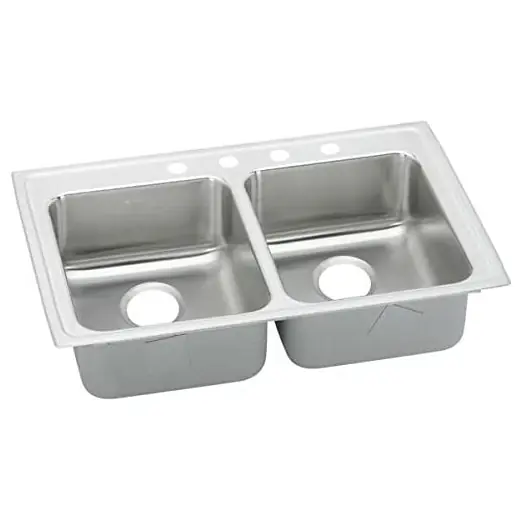 Elkay LRADQ3321405 Sink 33X21 5HL DBL BWL 18GA TYP 304 TOP MNT