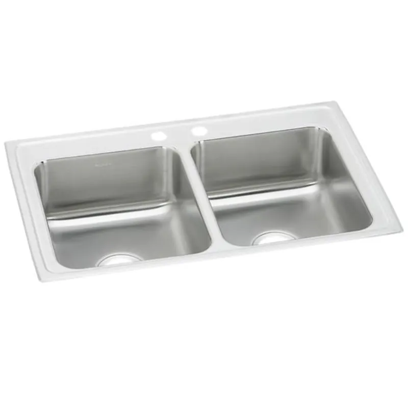Elkay PSR33222 Celebrity Stainless Steel 33 x 22 x 7-1/2, Equal Double Bowl Drop-in Sink