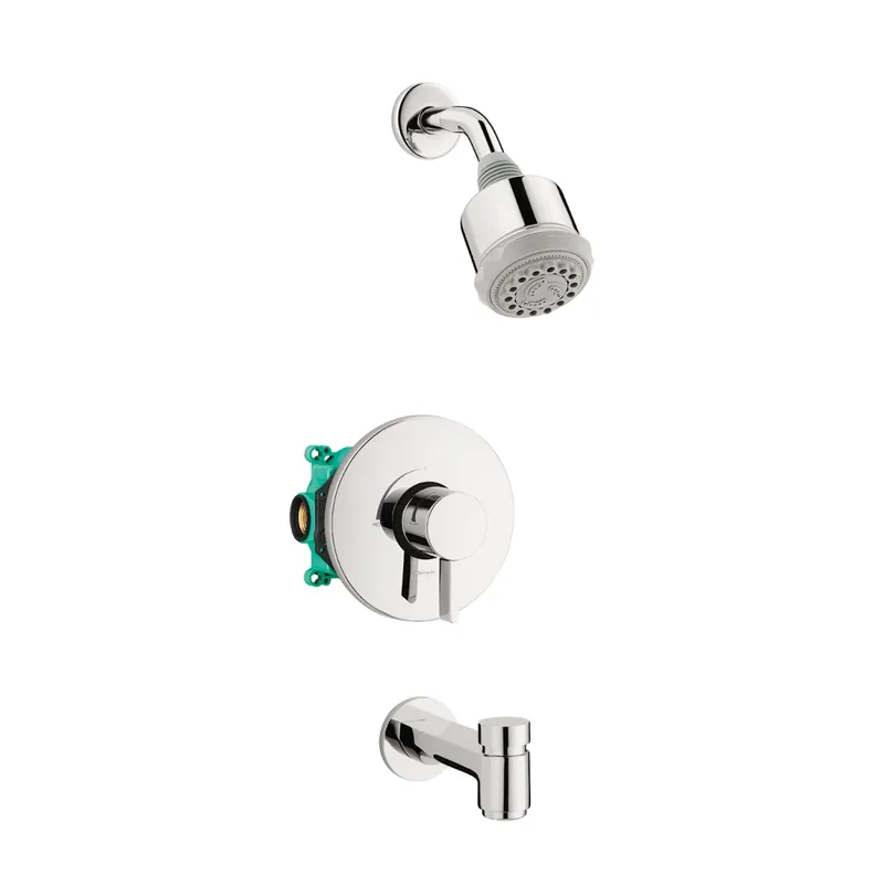 Hansgrohe 04906000 Clubmaster Pressure Balance Tub/Shower Set with Rough, 2.5 GPM in Chrome