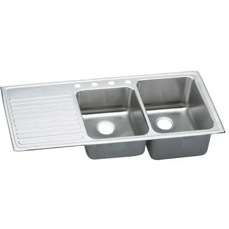 Elkay ILGR4822R4 Sink 48X22 4HL SS DBL BWL 18GA