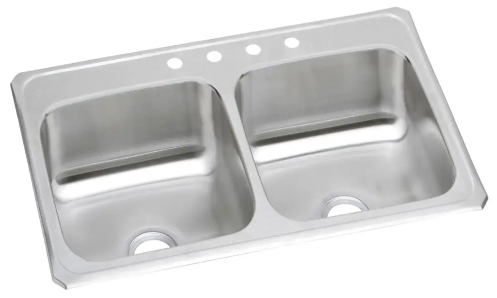 Elkay CR33213 Celebrity Stainless Steel 33 x 21-1/4 x 6-7/8 Equal Double Bowl Drop-In Sink