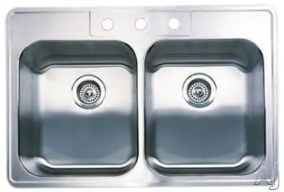 BLANCO 501-105 SINK 33X22 3HL DBL BWL 20GA TYPE 304 SS SELF-RIM