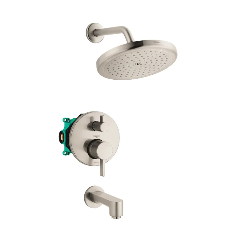 Hansgrohe 04908820 Croma Pressure Balance Tub/Shower Set with Rough, 2.0 GPM