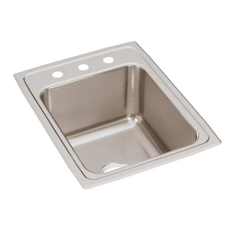 Elkay DLR1722103 Lustertone Classic Stainless Steel 17 x 22 x 10-1/8 3 Hole Single Bowl Drop-in Sink