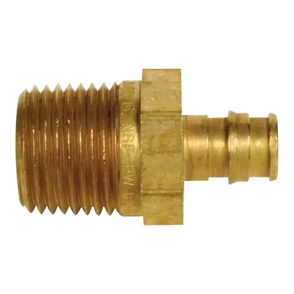 ZURN LF4521075 QEMC54GX F1960 Expansion XL Brass MPT Adapter - 1 Ex PEX x 3/4 MPT