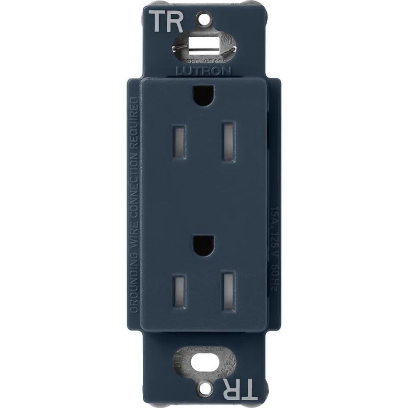 Lutron SCRS-15-TR-DE Claro Tamper-Resistant Duplex Receptacle 15 Amp Deep Sea