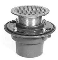 Zurn ZN415-3NH-6B-P Floor Drain With Type B 6 in Strainer, 3 in, Trap Primer, Cast Iron Drain