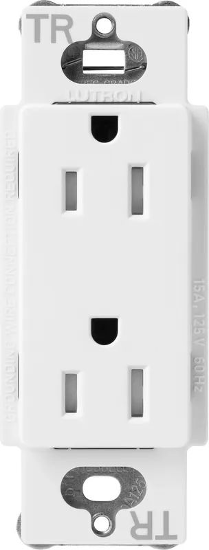 Lutron SCRS-15-TR-SW Lutron Claro Tamper-Resistant Duplex Receptacle 15 Amp 125 Volt