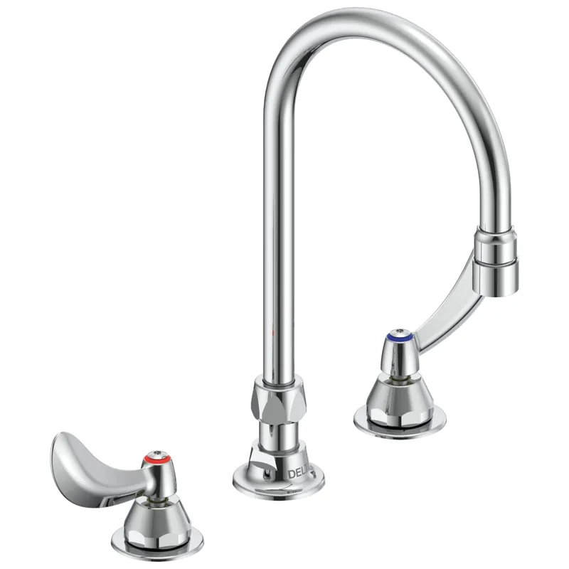 Delta 27C2934 Commercial 27C1 / 27C2: Two Handle 8 Below Deck Mount Faucet in Chrome