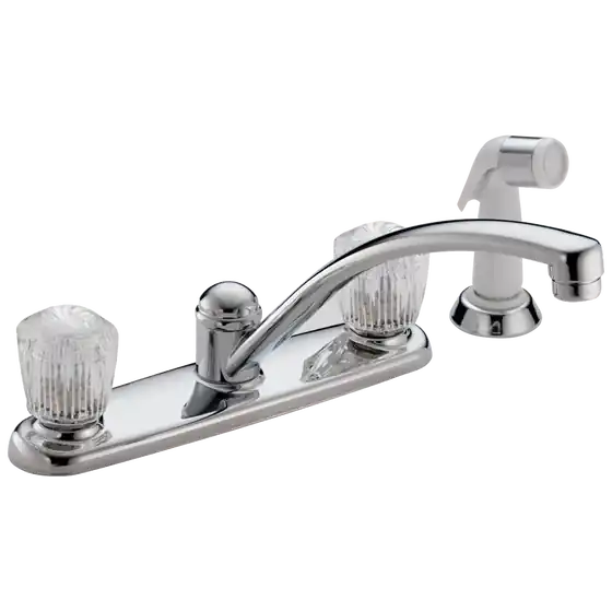 Delta 2402LF Classic Two-Handle Kitchen Faucet With Hand Spray Chrome * CLEARANCE *