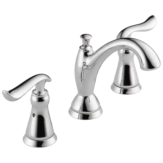Delta 3594-MPU-DST Linden Two Handle Widespread Lavatory Faucet With Metal Pop-Up Drain Chrome