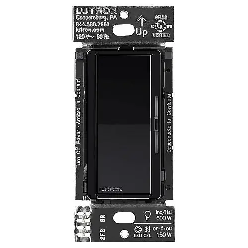 Lutron DVRF-6L-BL Diva Smart Dimmer for Caseta Black