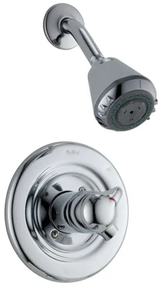 Delta Faucet 1724-LHP Chrome Plated Fabricated Solid Brass Wall Mount Pressure Balancing Shower Faucet