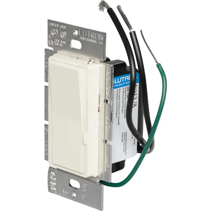 Lutron DV-10P-LA Diva Dimmer, 120V, 1000W, Light Almond