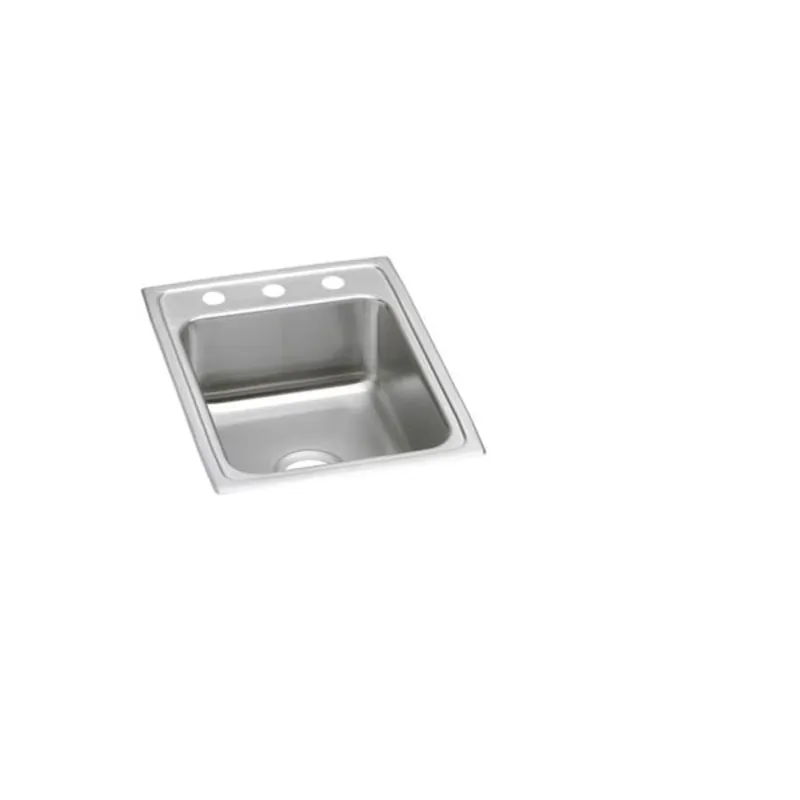 Elkay LRAD1722551 Lustertone Classic Stainless Steel 17 x 22 x 5-1/2 1-Hole Single Bowl Drop-in ADA Sink