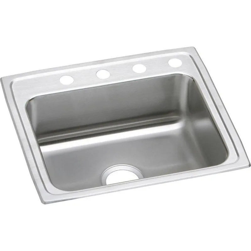 Elkay LRAD2521552 Lustertone 25 x 21-1/4 in. 2 Hole Stainless Steel Single Bowl Drop-in Sink