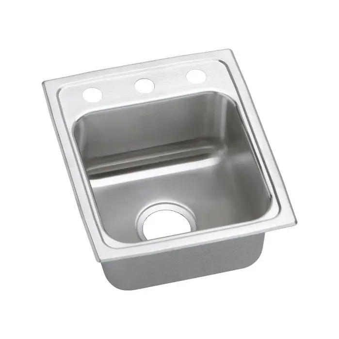 Elkay LRADQ1517403 Sink 15X17 3HL SGL BWL 18GA TYP 304 TOP MNT