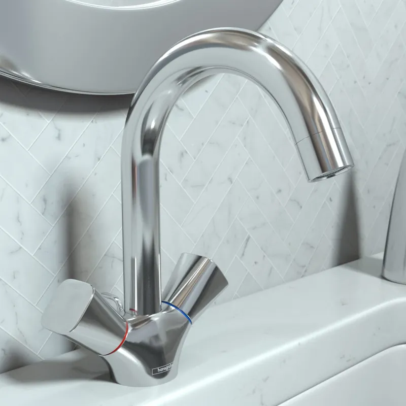 Hansgrohe 71222001 Logis Single-Hole Faucet 150 with Swivel Spout and Pop-Up Drain 1.2 GPM