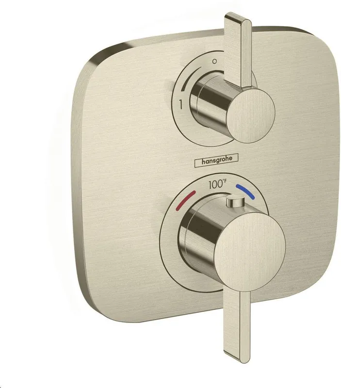 Hansgrohe 15707821 Ecostat E Two Handle Thermostatic Valve Trim in Brushed Nickel