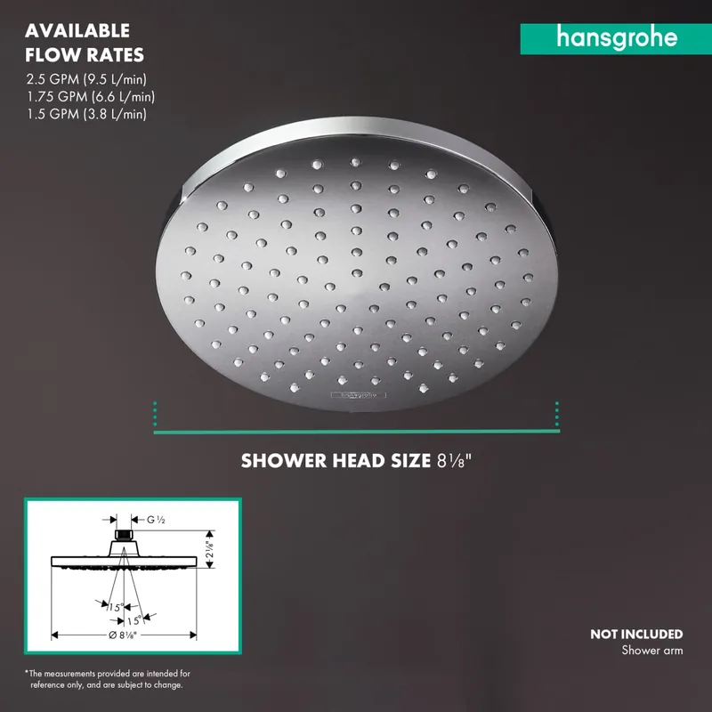 Hansgrohe 26277001 Vernis Blend Showerhead 200 1-Jet 1.75 GPM