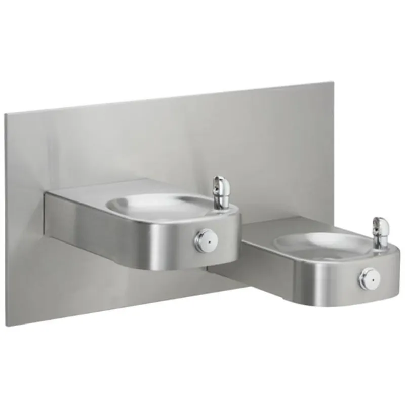 Elkay EHWM17C Slimline Soft Sides Heavy Duty Bi-Level Fountain Non-Filtered Non-Refrigerated Stainless