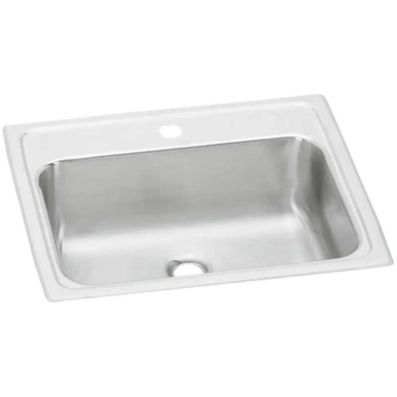 Elkay PSLVR19171 Elkay Celebrity Stainless Steel 19 x 17 x 6-1/8 1-Hole Single Bowl Drop-in Bathroom Sink with Overflow